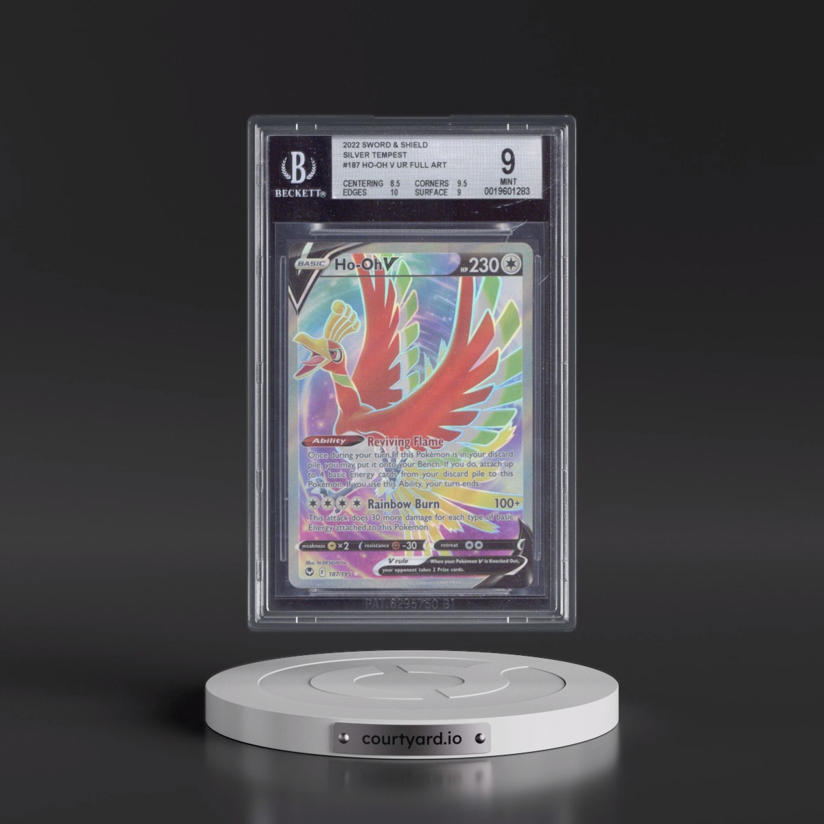 2022 Silver Tempest #187 Ho-Oh V - Ultra Rare Holo (BGS 9 MINT)