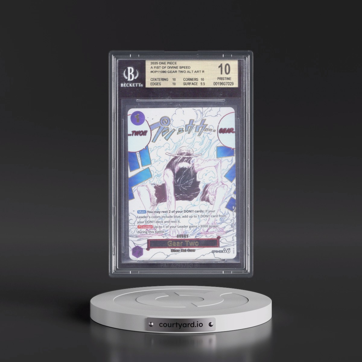 2025 A Fist of Divine Speed (OP11) - English #080 Gear Two - (Borderless) Alt Art (BGS 10 PRISTINE)