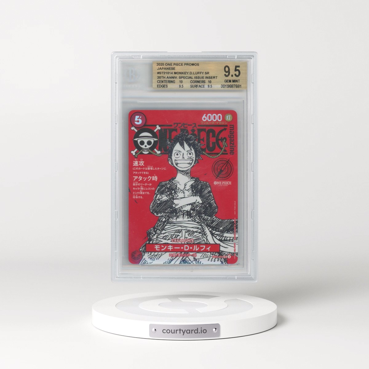 2025 One Piece Japanese Promos #014 Monkey D. Luffy - One Piece Magazine Vol.20 (BGS 9.5 GEM MINT)