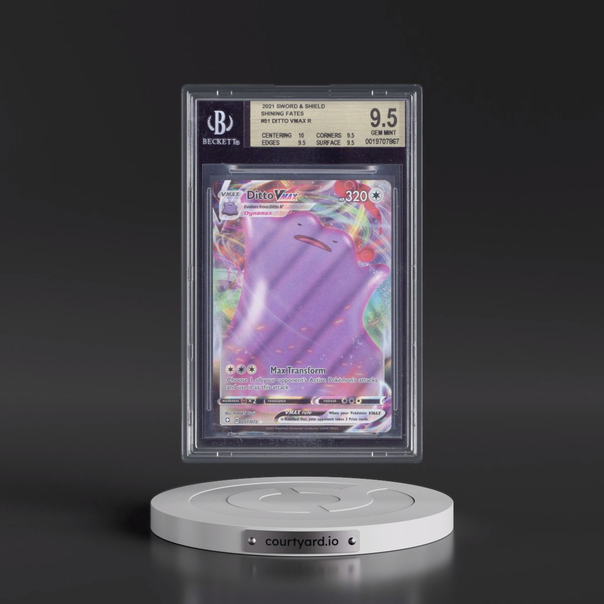 2021 Shining Fates #051 Ditto VMAX - Holo (BGS 9.5 GEM MINT)