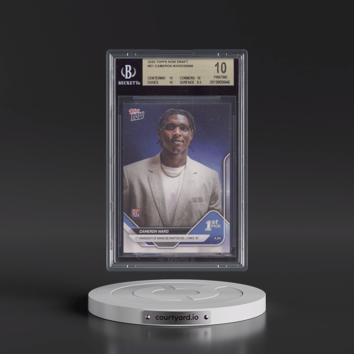2025 Topps Now Draft #D1 Cameron Ward/30006* (BGS 10 PRISTINE)