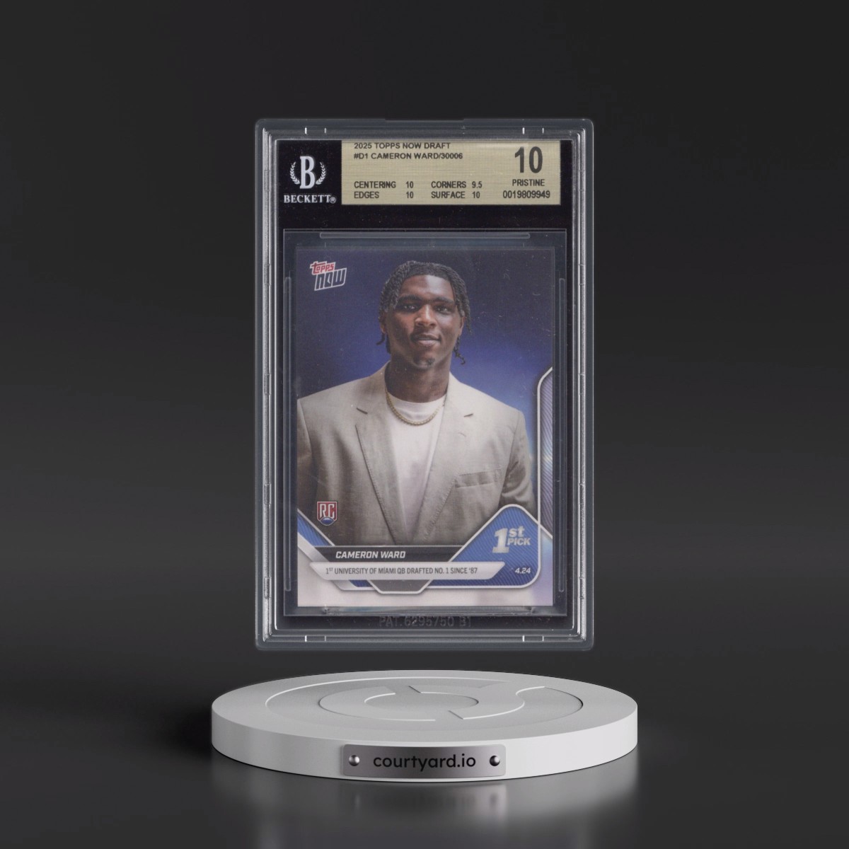 2025 Topps Now Draft #D1 Cameron Ward/30006* (BGS 10 PRISTINE)