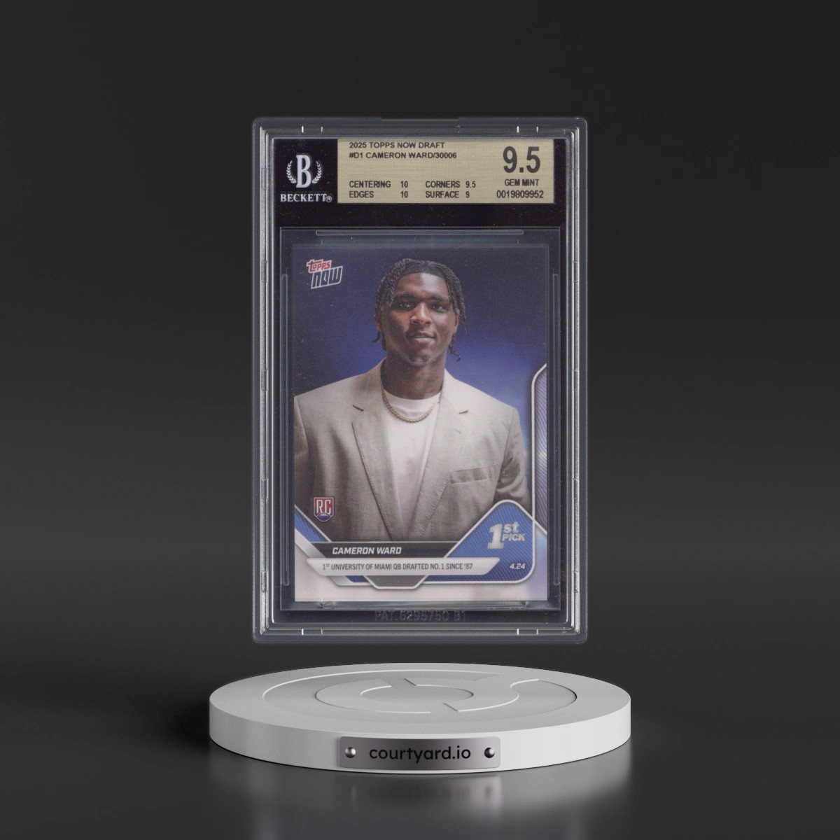 2025 Topps Now Draft #D1 Cameron Ward/30006* (BGS 9.5 GEM MINT)