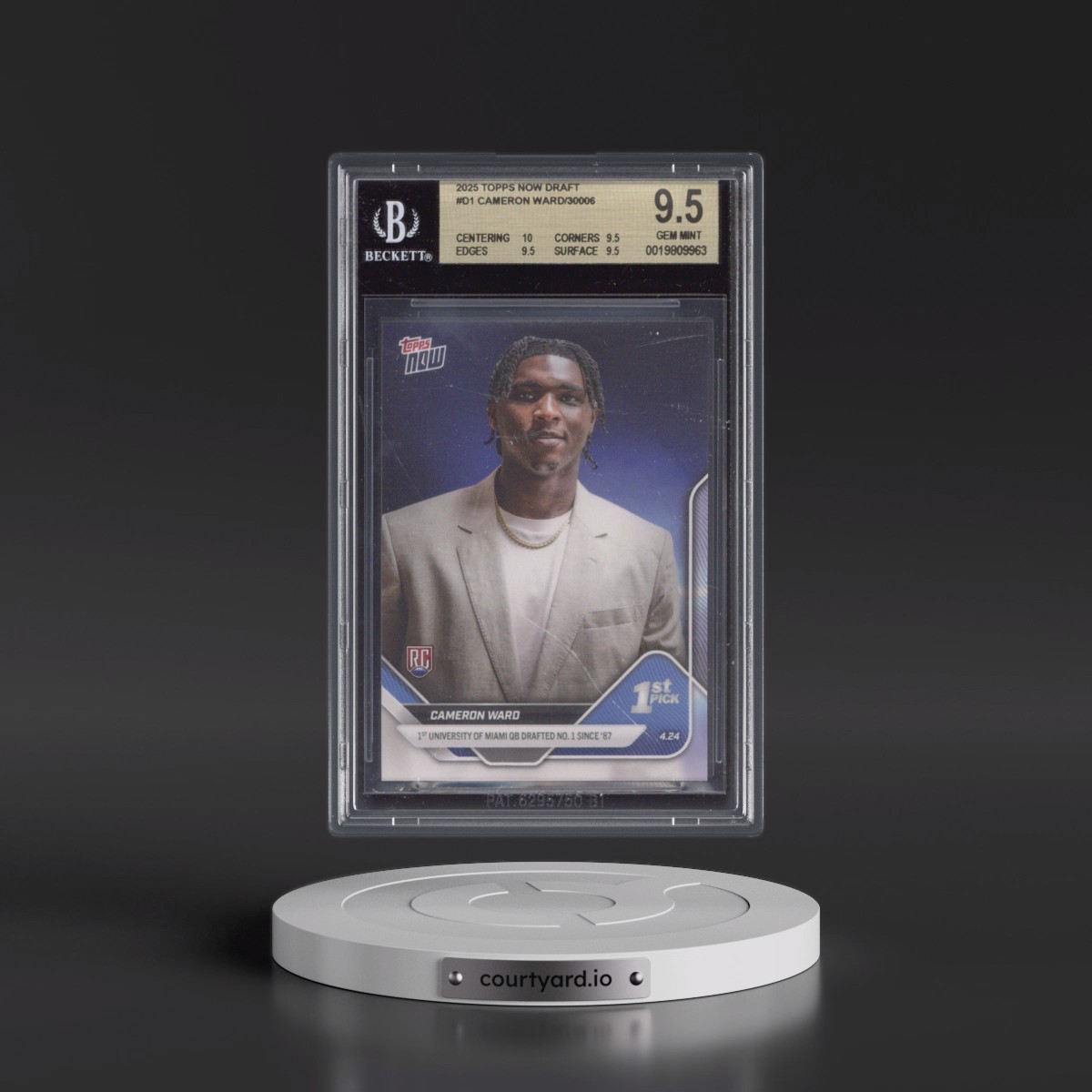 2025 Topps Now Draft #D1 Cameron Ward/30006* (BGS 9.5 GEM MINT)