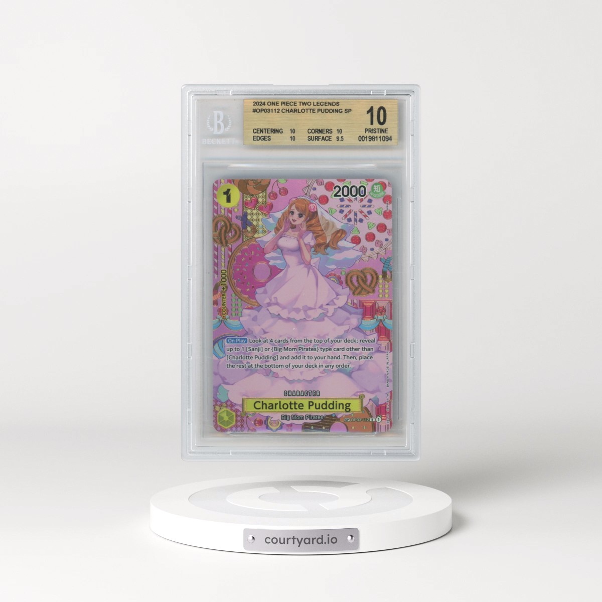 2024 One Piece Two Legends #OP03112 Charlotte Pudding SP (BGS 10 PRISTINE)