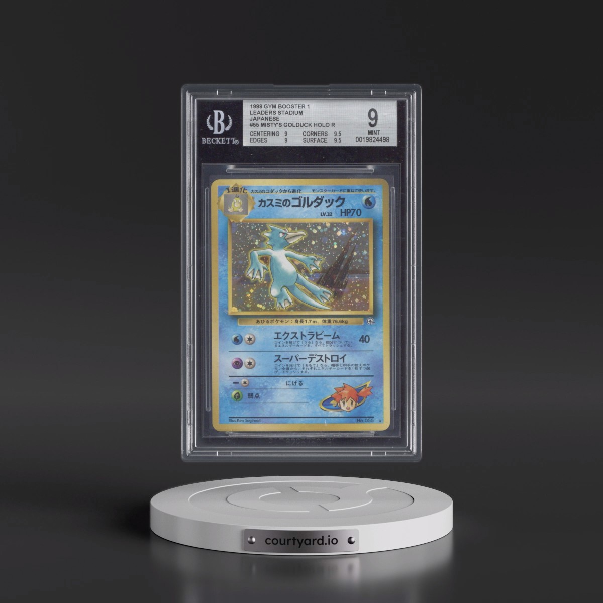 1998 Gym Booster 1: Leaders' Stadium #55 Misty's Golduck - Holo (BGS 9 MINT)