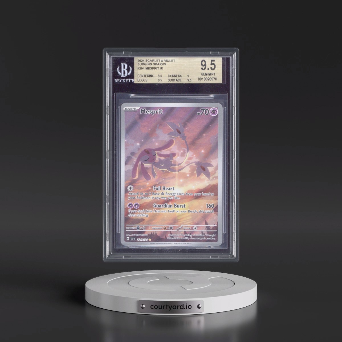 2024 Surging Sparks - SSP EN #204 Mesprit - Illustration Rare Holo (BGS 9.5 GEM MINT)