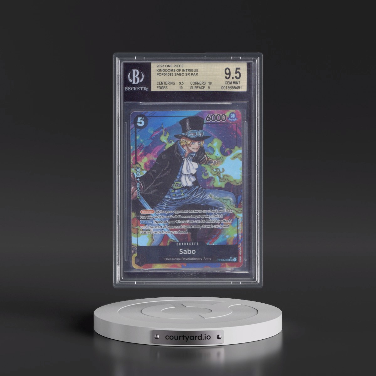 2023 Kingdoms of Intrigue (OP04) - English #083 Sabo - (Borderless) Alt Art (BGS 9.5 GEM MINT)