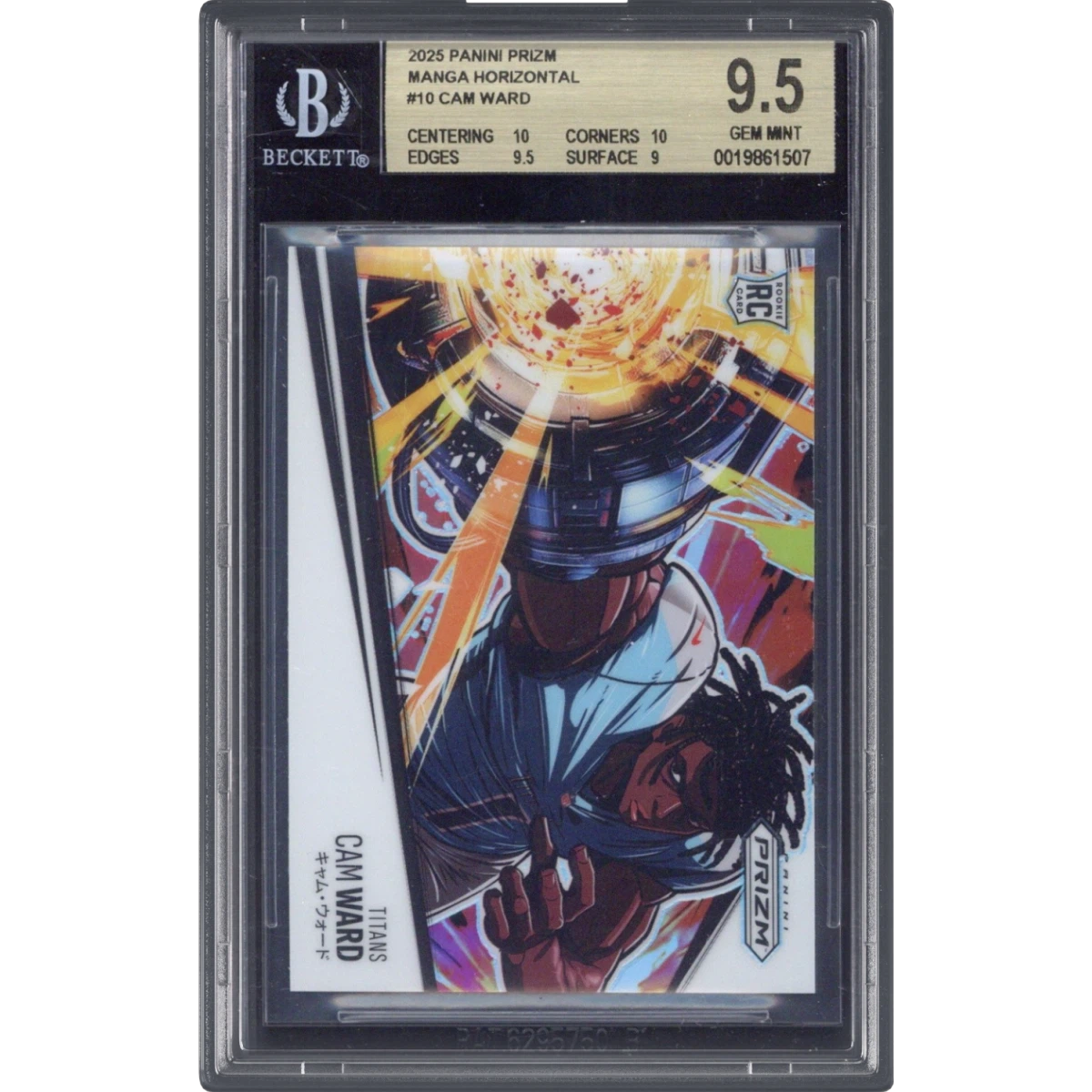 2025 Panini Prizm Manga Horizontal #10 Cam Ward (BGS 9.5 GEM MINT)