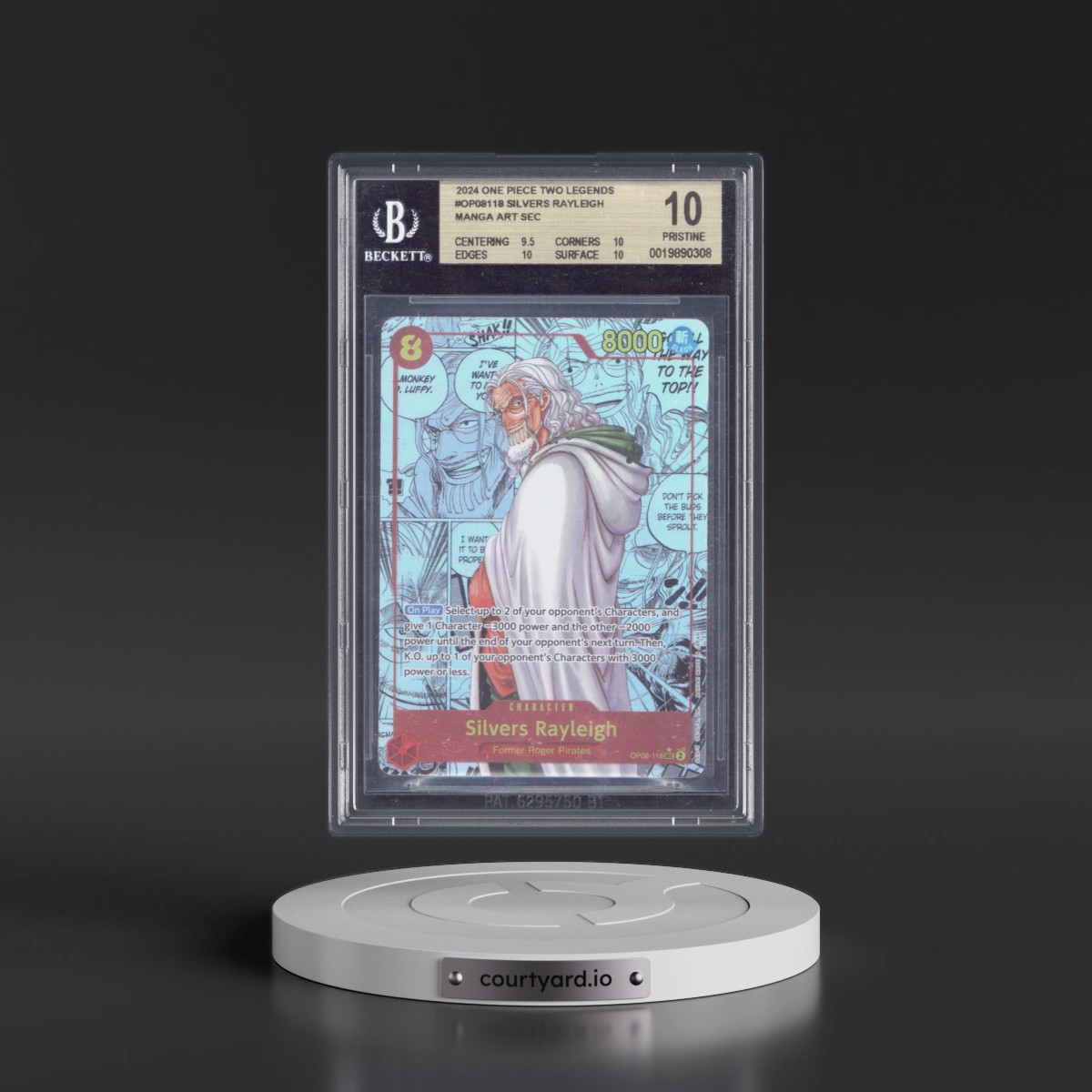 2024 Two Legends (OP08) - English #118 Silvers Rayleigh - Manga Alt. Art Parallel (BGS 10 PRISTINE)