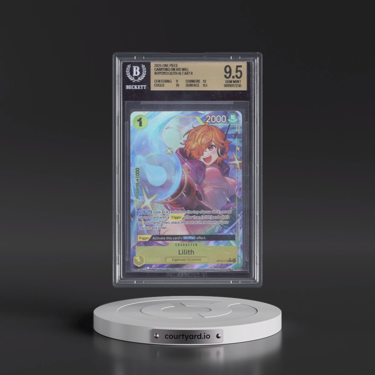 2025 Carrying on His Will (OP13) - English #113 Lilith - (Borderless) Alt Art (BGS 9.5 GEM MINT)
