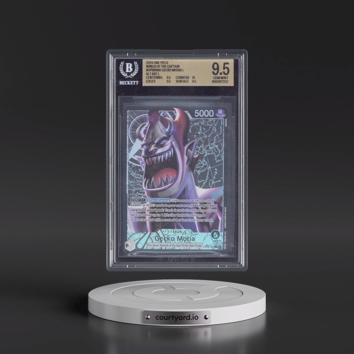 2024 Wings of the Captain (OP06) - English #080 Gecko Moria - (Map Text Box) Alt Art (BGS 9.5 GEM MINT)