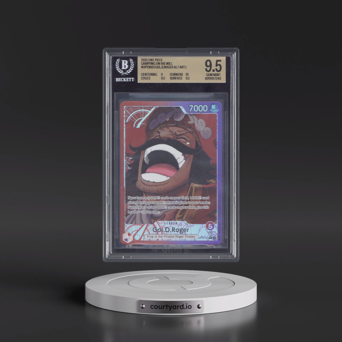 2025 Carrying on His Will (OP13) - English #003 Gol D. Roger - (Map Text Box) Alt Art (BGS 9.5 GEM MINT)