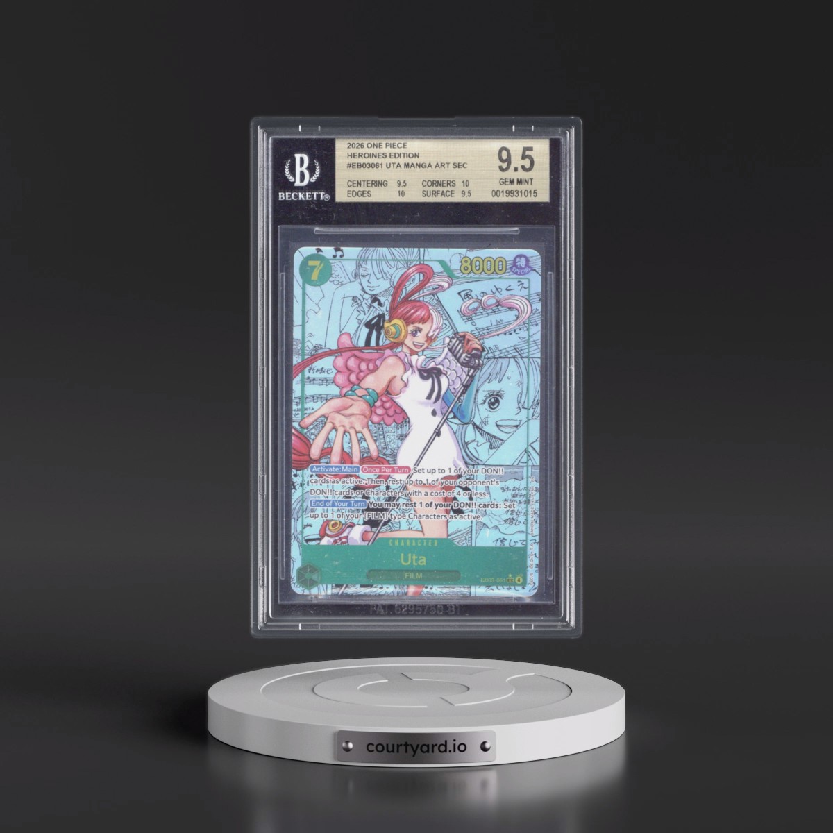 2026 One Piece EB03-Extra Booster -One Piece Heroines Edition #061 Uta - Manga Alternate Art (BGS 9.5 GEM MINT)