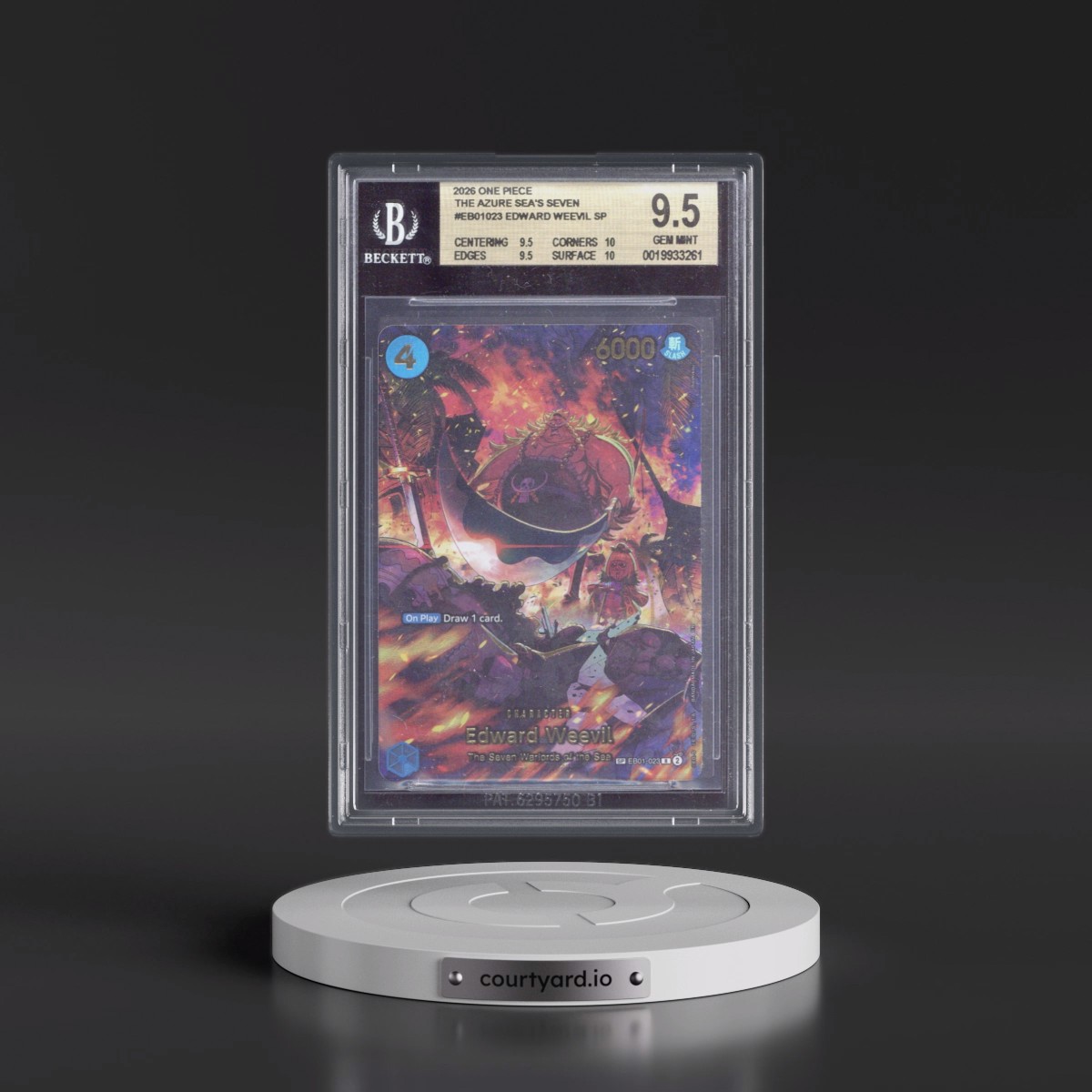 2026 The Azure Sea's Seven (OP14-EB04) - English #023 Edward Weevil - SP Ver. (SP next to number) (BGS 9.5 GEM MINT)