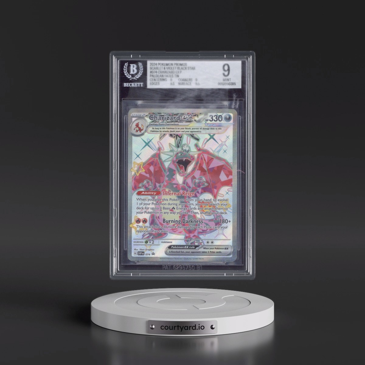 2023 Black Star Promos - Scarlet & Violet SVP EN #074 Charizard ex - Paldean Fates Tin (Holo) (BGS 9 MINT)
