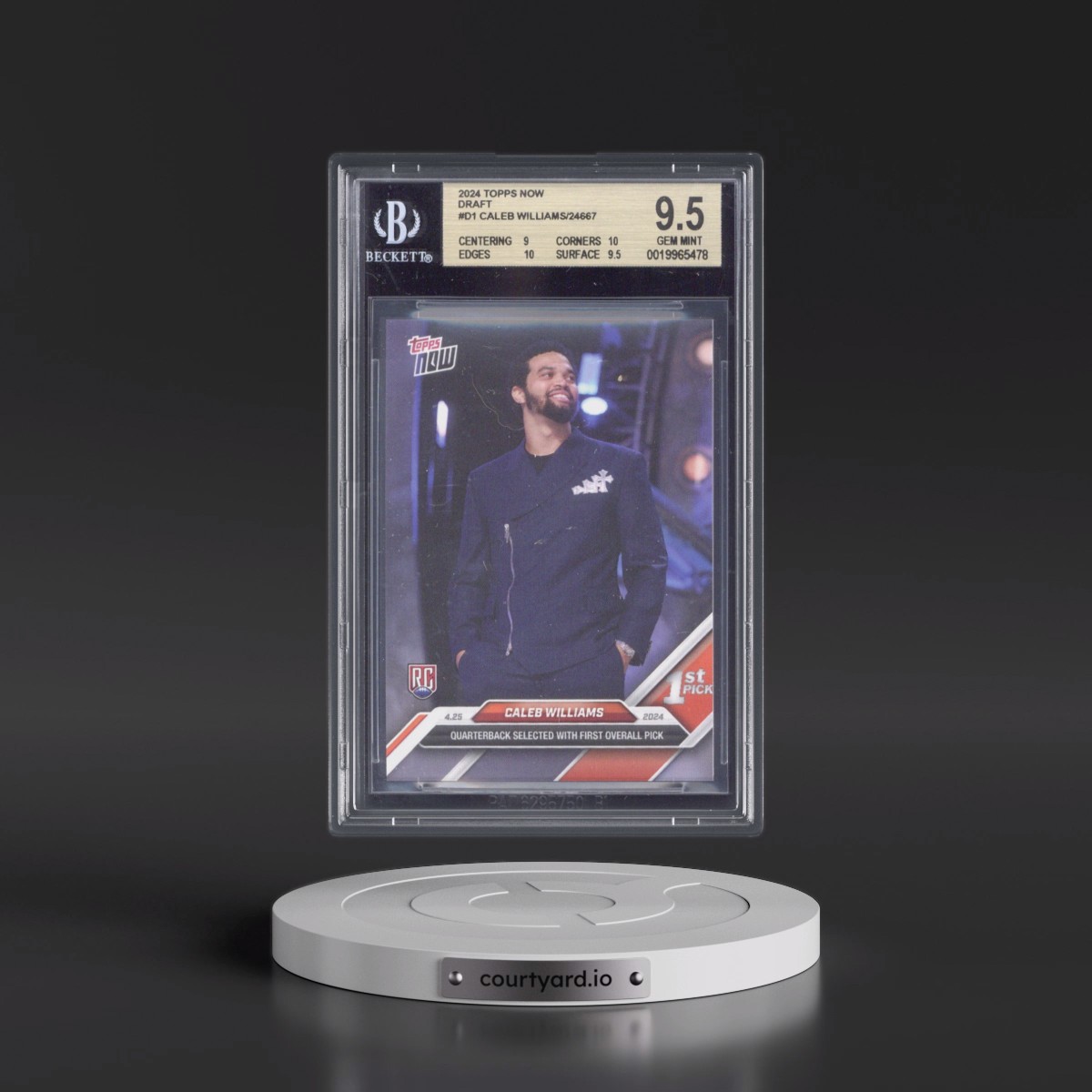 2024 Topps Now #D1 Caleb Williams (BGS 9.5 GEM MINT)