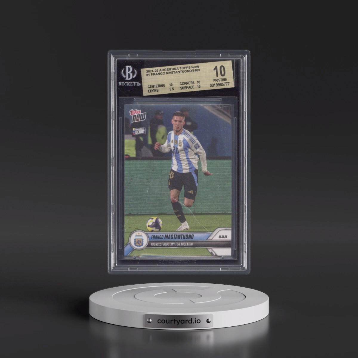 2024 Argentina Topps Now #1 Franco Mastantuono/7463* (BGS 10 PRISTINE)
