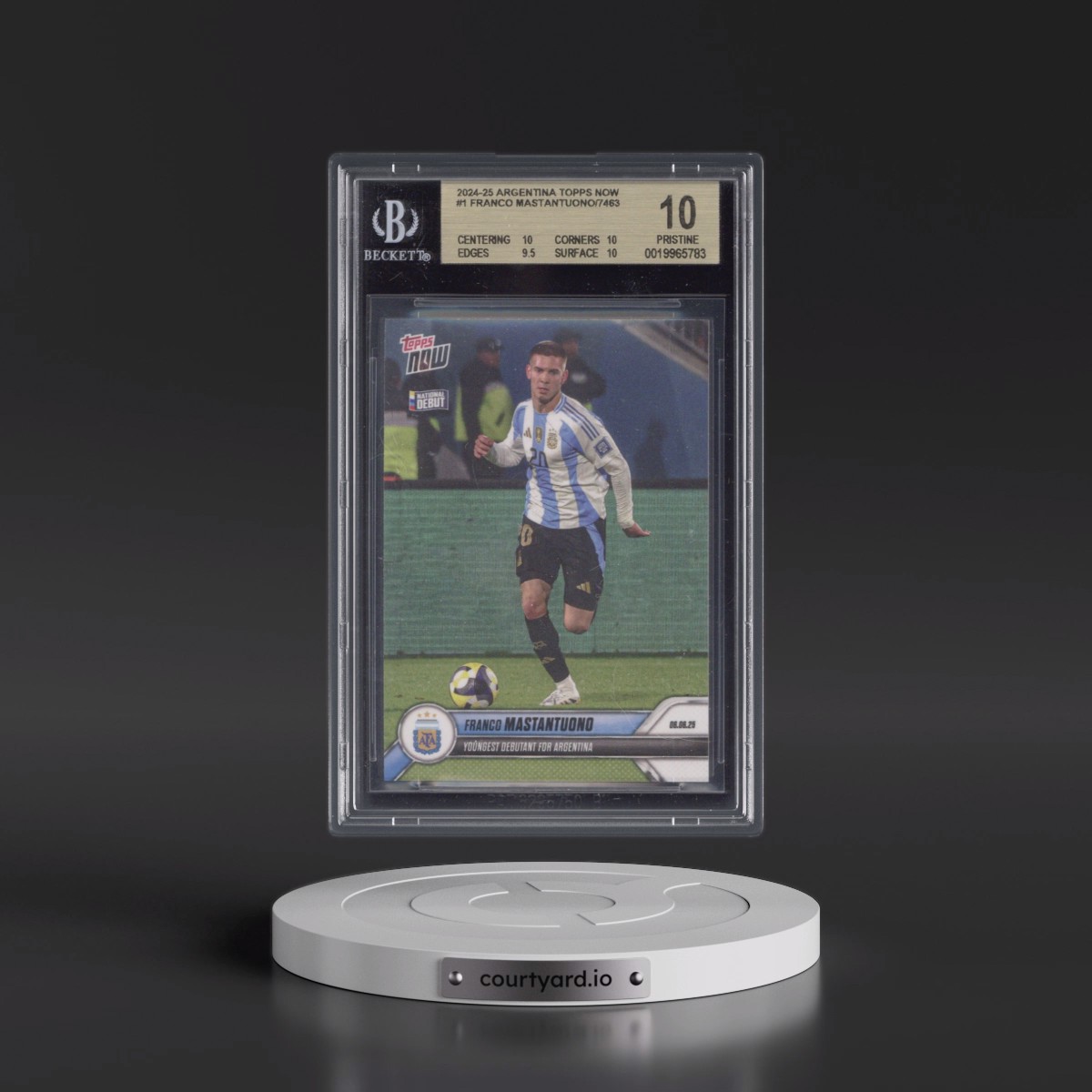 2024 Argentina Topps Now #1 Franco Mastantuono/7463* (BGS 10 PRISTINE)