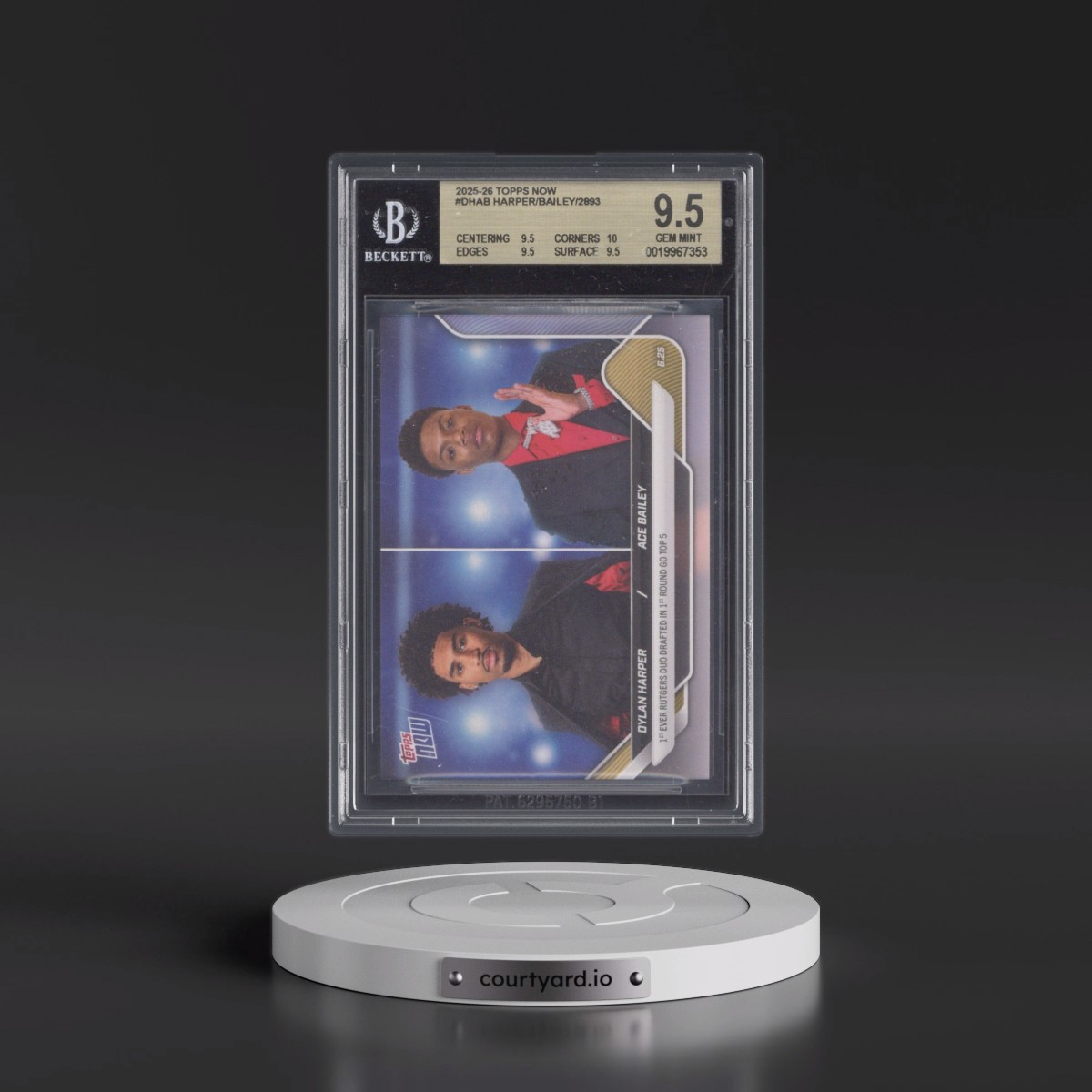 2025 Topps Now Dylan Harper/Ace Bailey/2893* #DHAB BGS 9.5