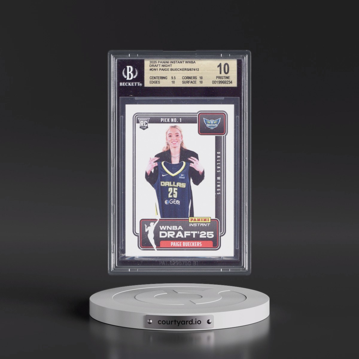 2025 Panini Instant WNBA Draft Night #DN1 Paige Bueckers (BGS 10 PRISTINE)