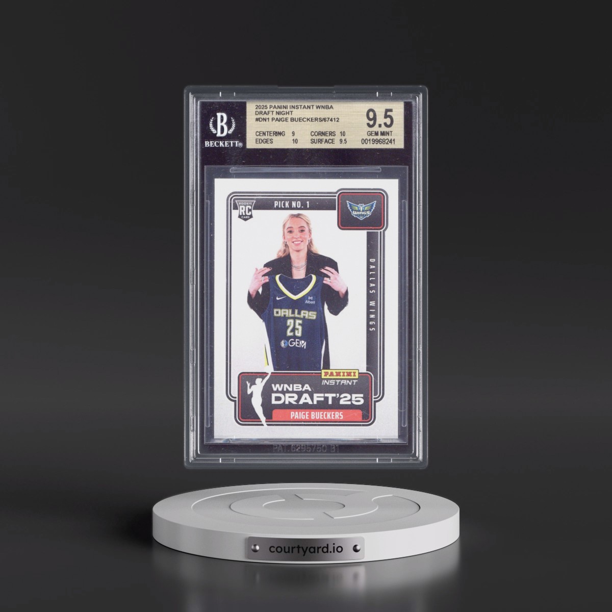 2025 Panini Instant WNBA Draft Night #DN1 Paige Bueckers (BGS 9.5 GEM MINT)