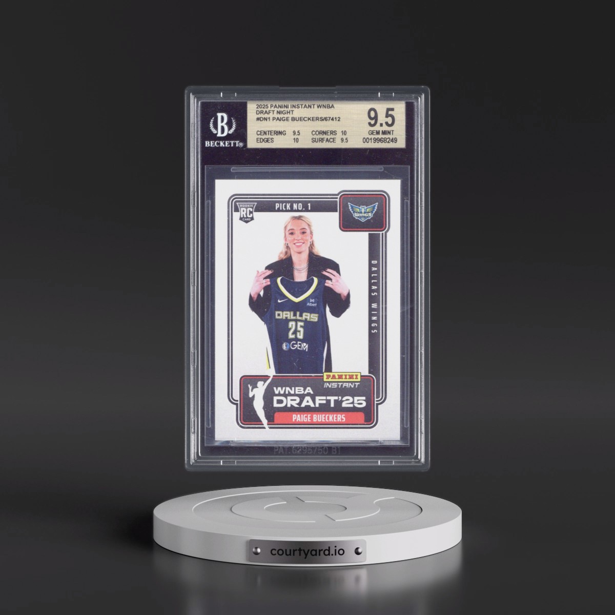2025 Panini Instant WNBA Draft Night #DN1 Paige Bueckers (BGS 9.5 GEM MINT)