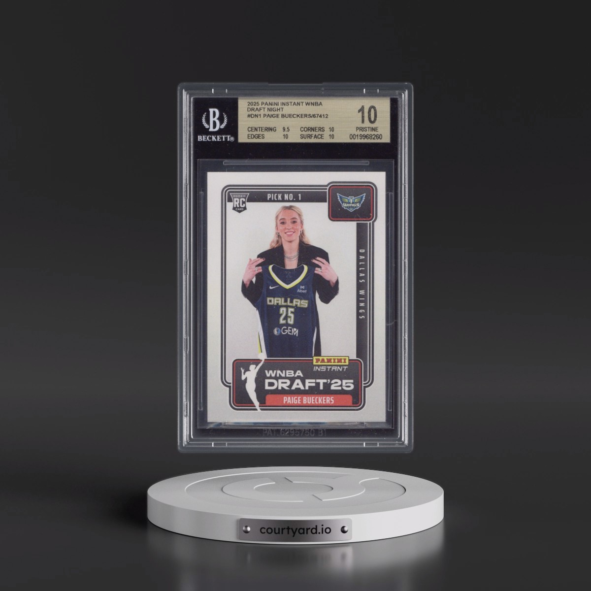2025 Panini Instant WNBA Draft Night #DN1 Paige Bueckers (BGS 10 PRISTINE)