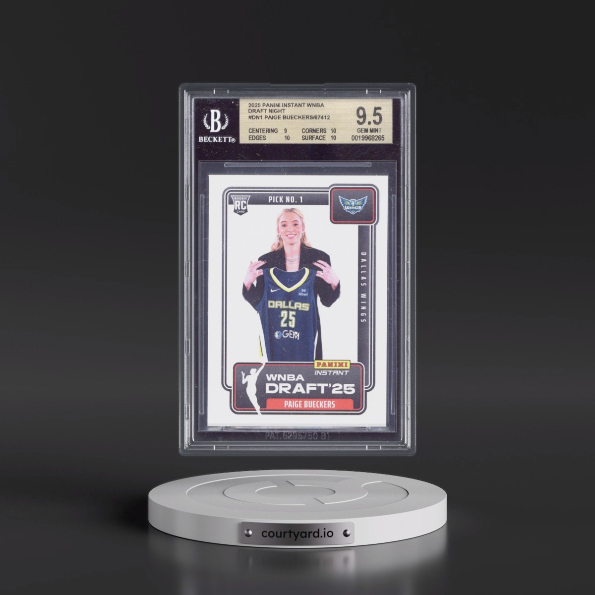 2025 Panini Instant WNBA Draft Night #DN1 Paige Bueckers (BGS 9.5 GEM MINT)