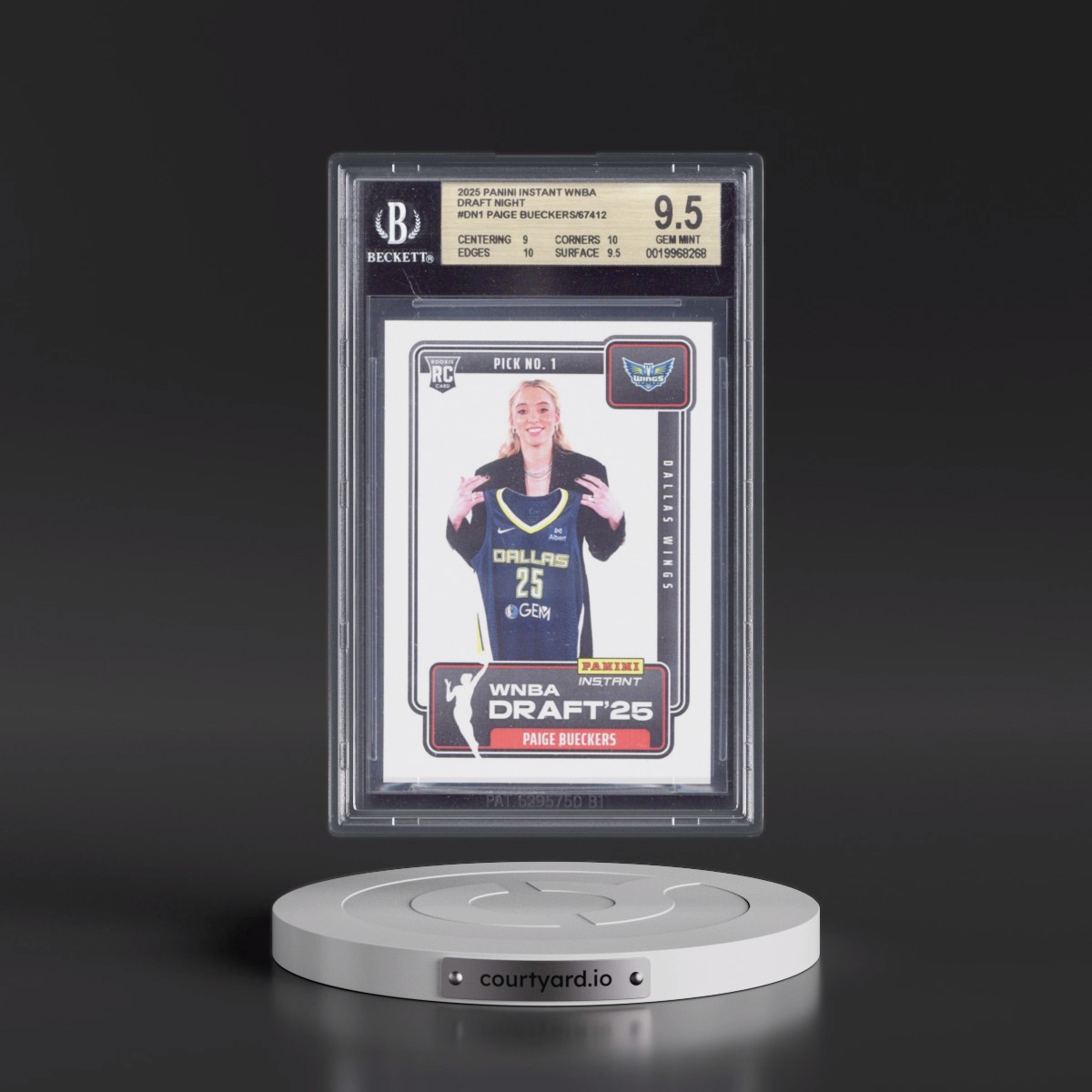 2025 Panini Instant WNBA Draft Night #DN1 Paige Bueckers (BGS 9.5 GEM MINT)