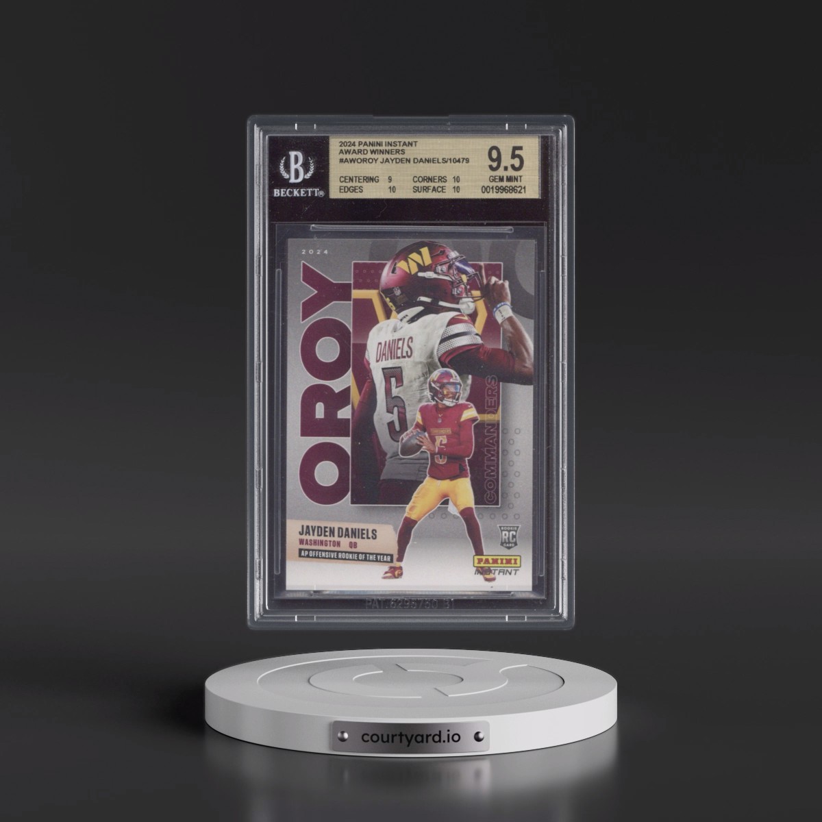 2024 Panini Instant Award Winners #AWOROY Jayden Daniels/10479 (BGS 9.5 GEM MINT)