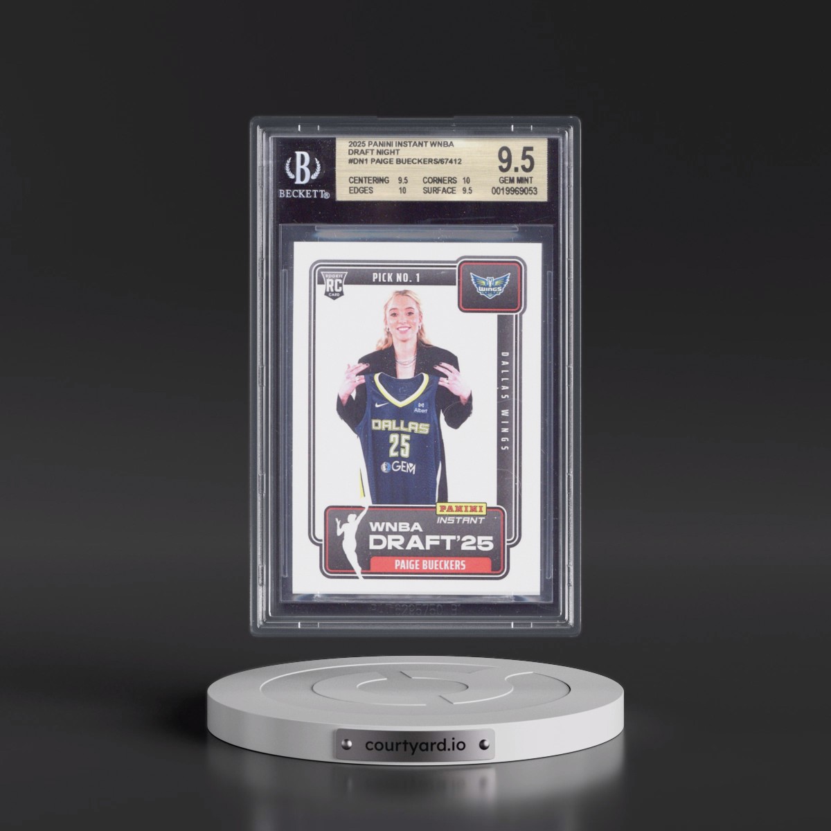 2025 Panini Instant WNBA Draft Night #DN1 Paige Bueckers (BGS 9.5 GEM MINT)