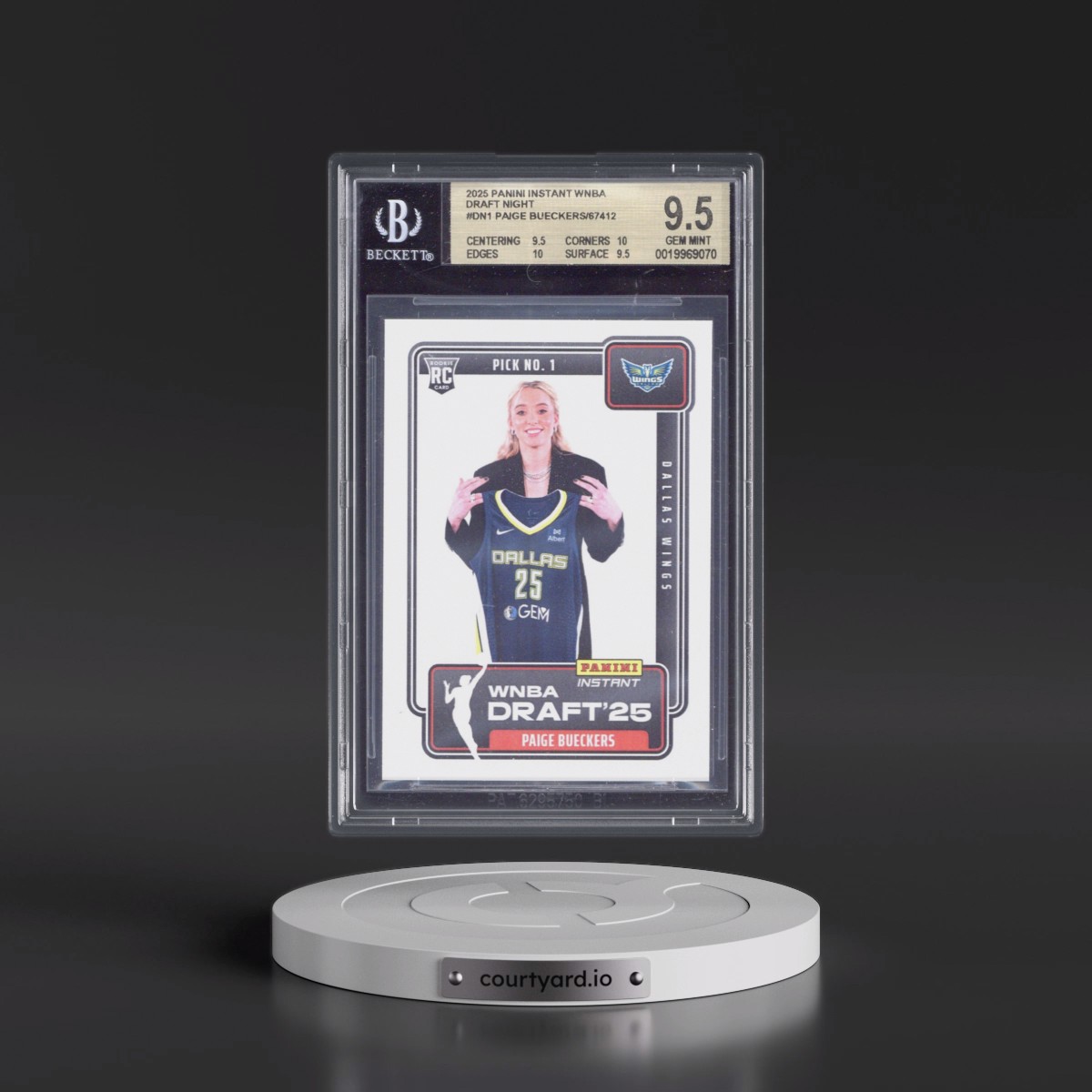 2025 Panini Instant WNBA Draft Night #DN1 Paige Bueckers (BGS 9.5 GEM MINT)