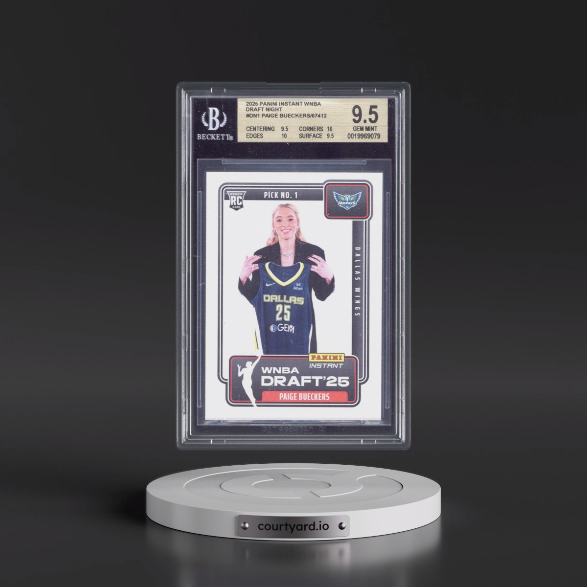 2025 Panini Instant WNBA Draft Night #DN1 Paige Bueckers (BGS 9.5 GEM MINT)