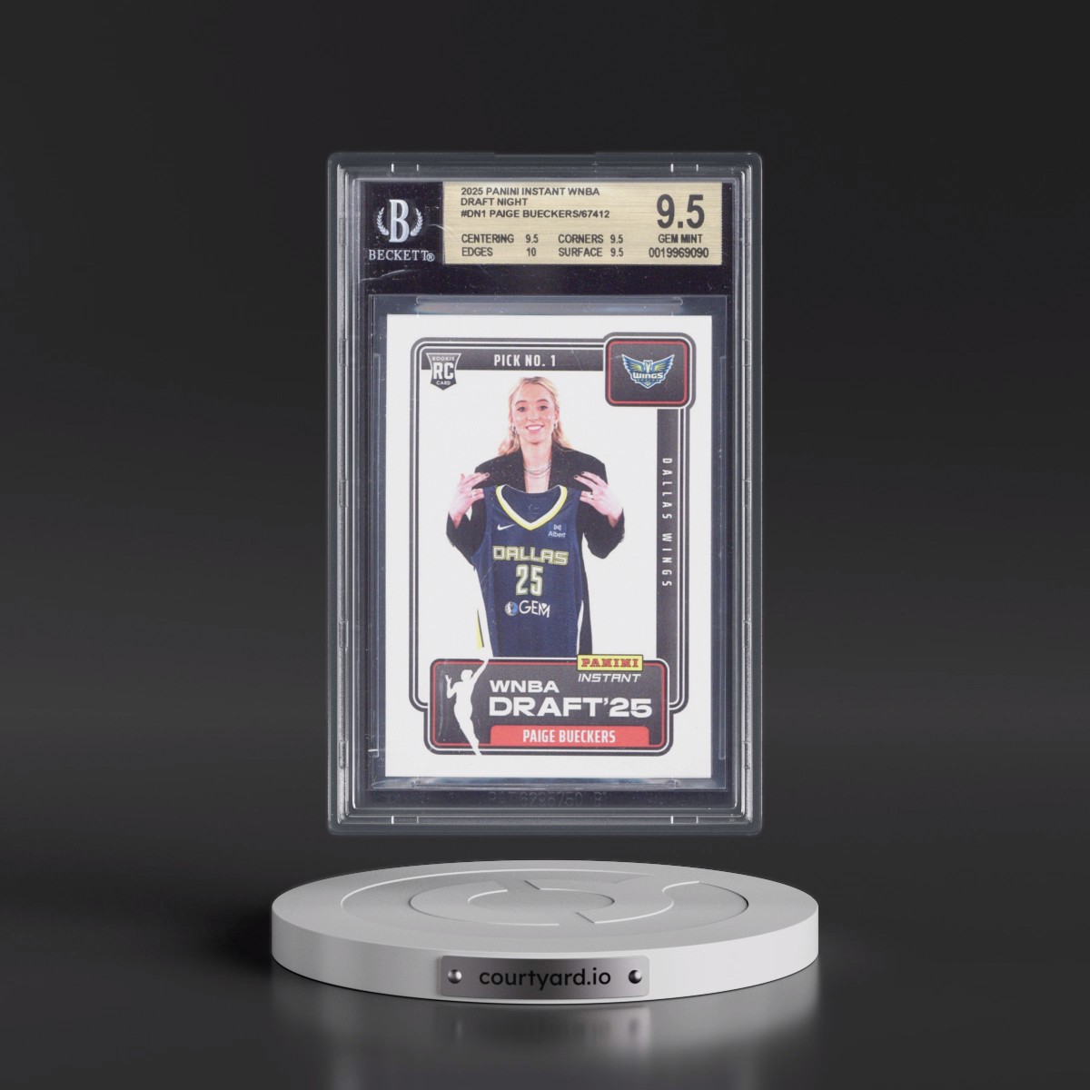 2025 Panini Instant WNBA Draft Night #DN1 Paige Bueckers (BGS 9.5 GEM MINT)