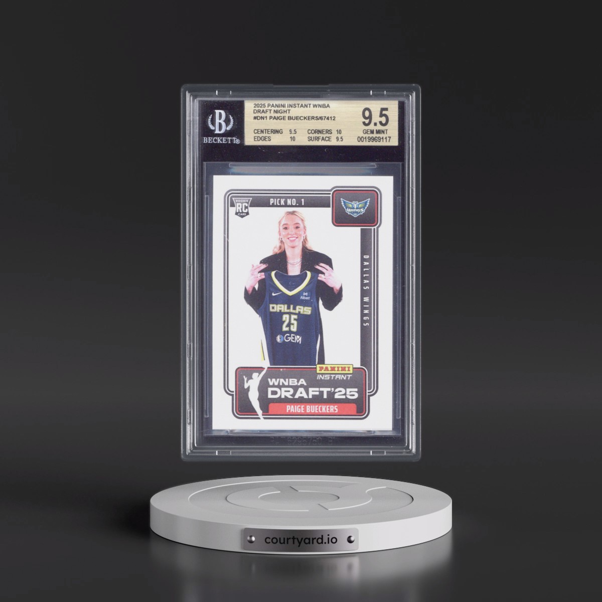 2025 Panini Instant WNBA Draft Night #DN1 Paige Bueckers (BGS 9.5 GEM MINT)