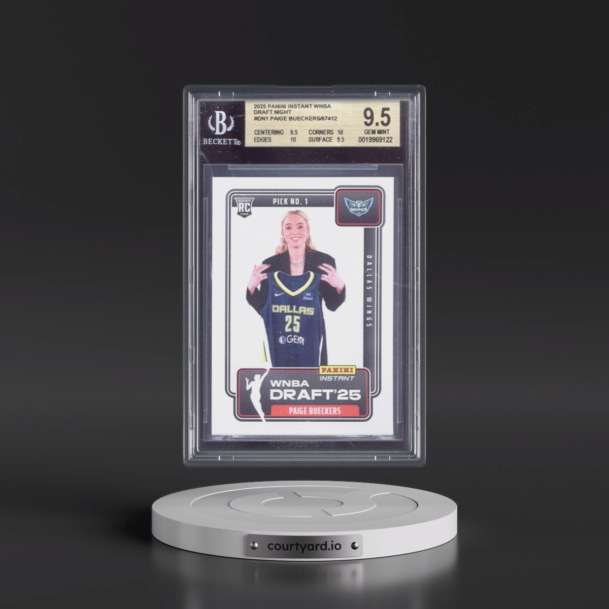 2025 Panini Instant WNBA Draft Night #DN1 Paige Bueckers (BGS 9.5 GEM MINT)