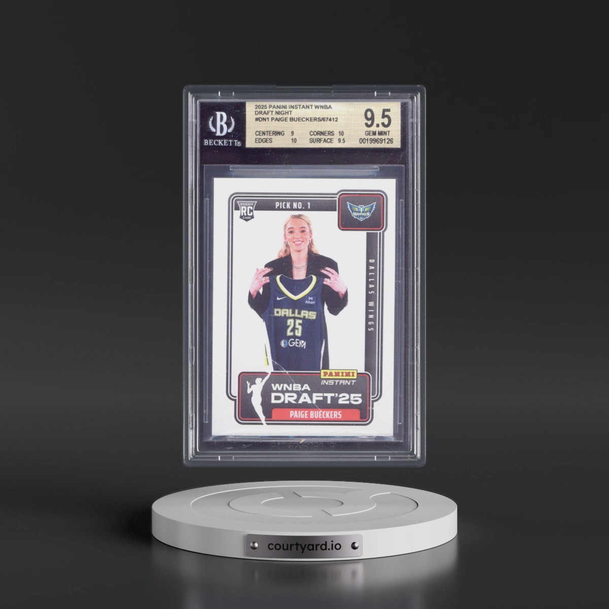 2025 Panini Instant WNBA Draft Night #DN1 Paige Bueckers (BGS 9.5 GEM MINT)