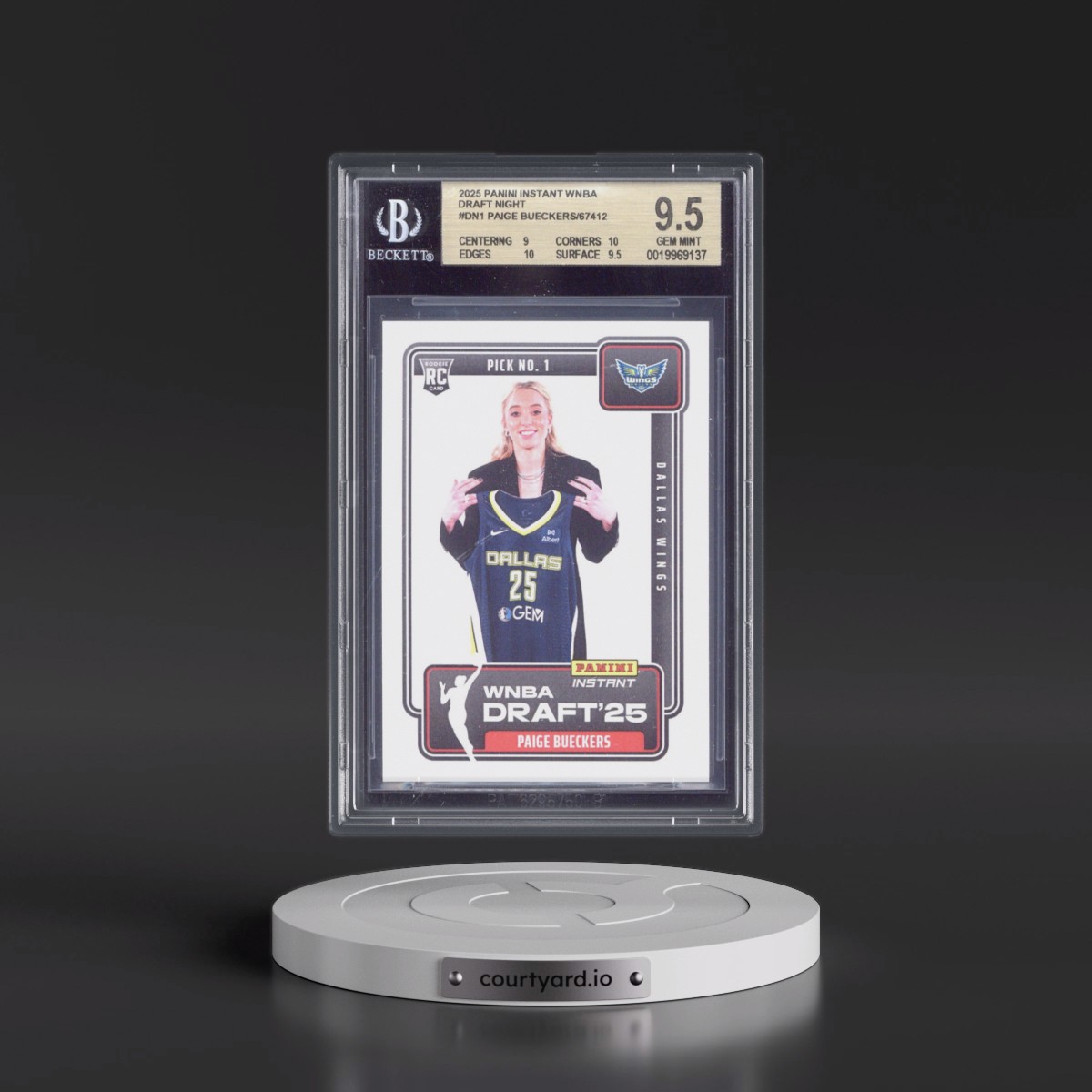 2025 Panini Instant WNBA Draft Night #DN1 Paige Bueckers (BGS 9.5 GEM MINT)