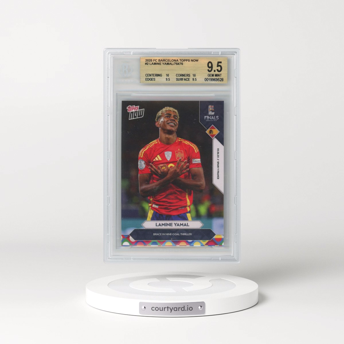 2025 FC Barcelona Topps Now #2 Lamine Yamal/76476* (BGS 9.5 GEM MINT)