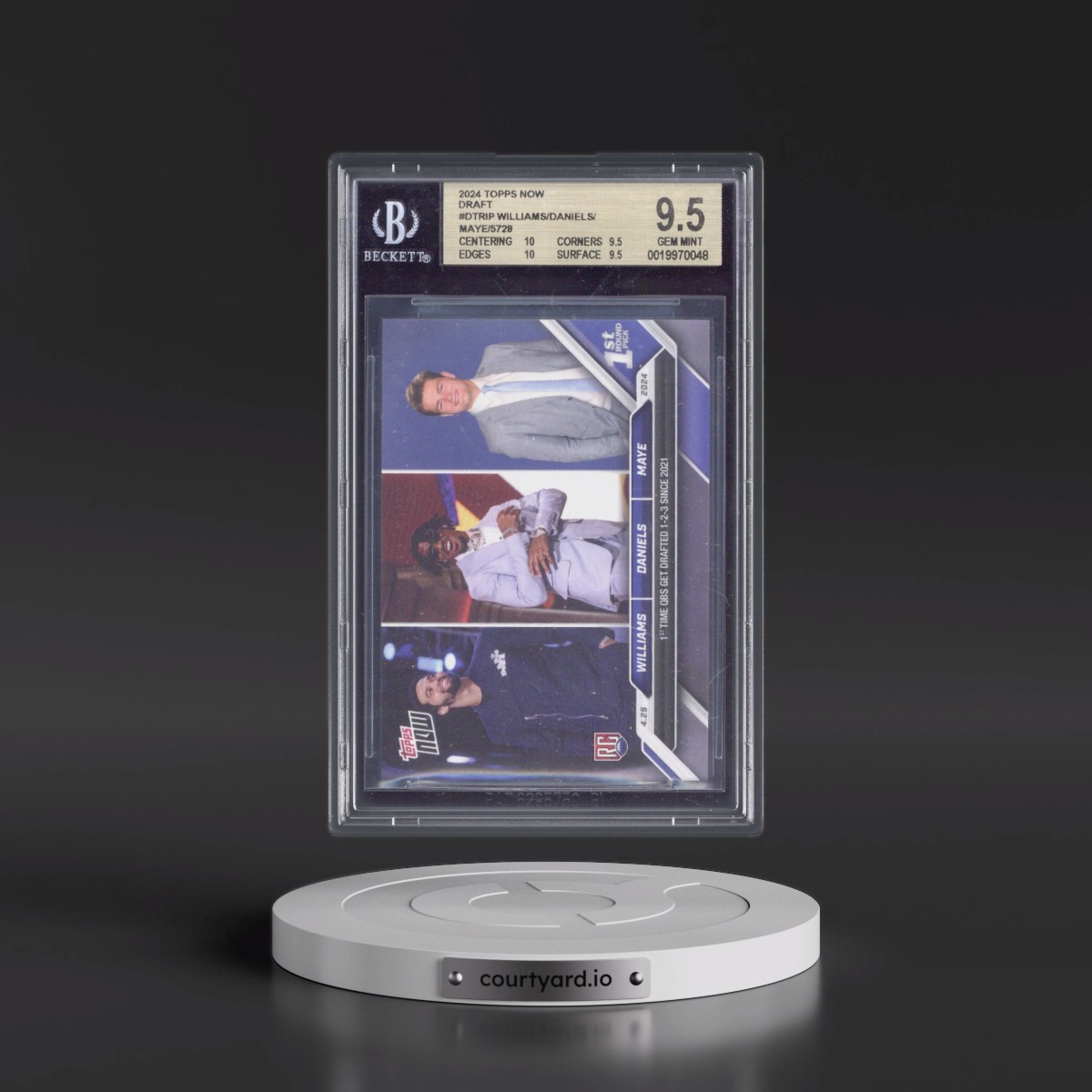 2024 Topps Now #DTRIP Caleb Williams/Drake Maye/Jayden Daniels (BGS 9.5 GEM MINT)