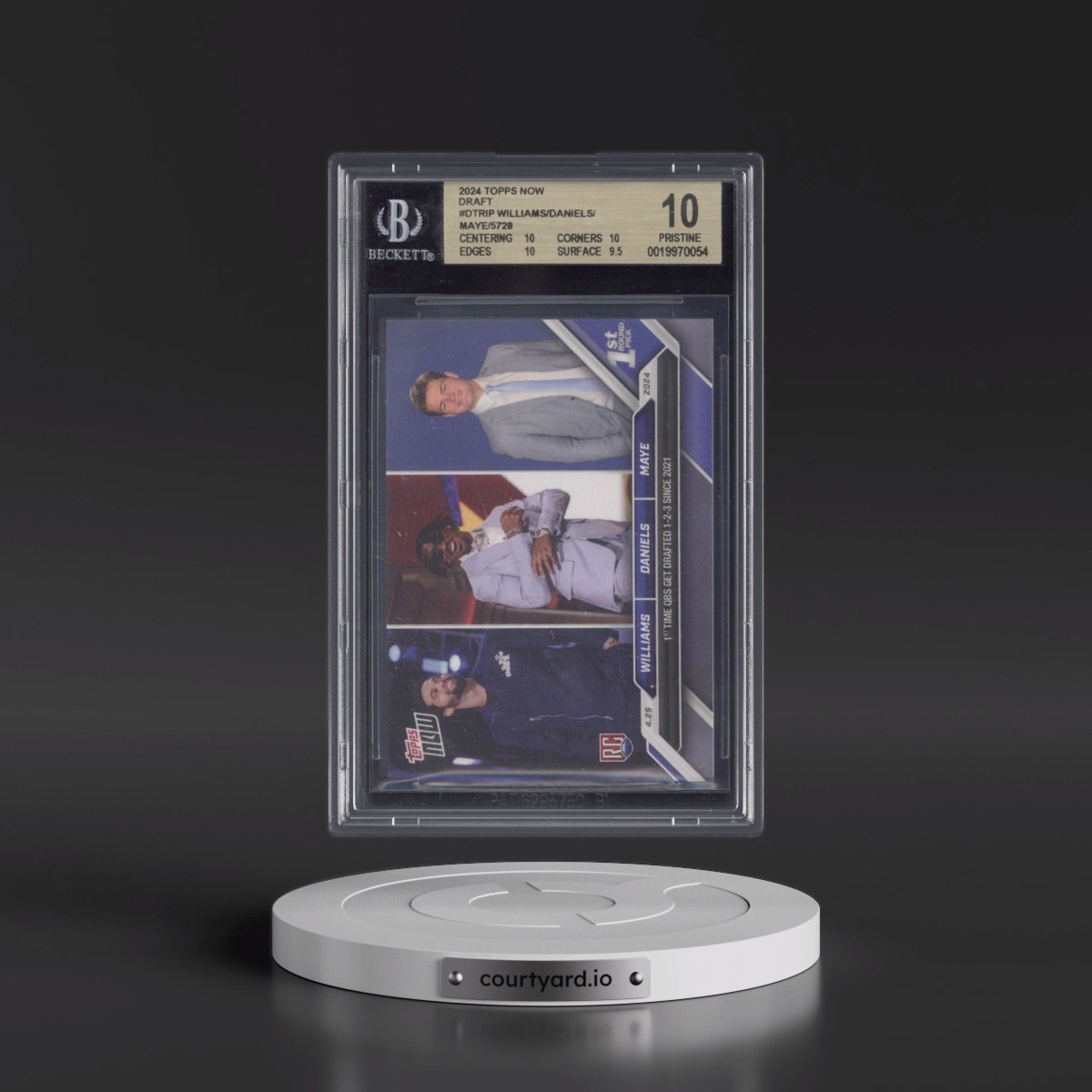 2024 Topps Now #DTRIP Caleb Williams/Drake Maye/Jayden Daniels (BGS 10 PRISTINE)