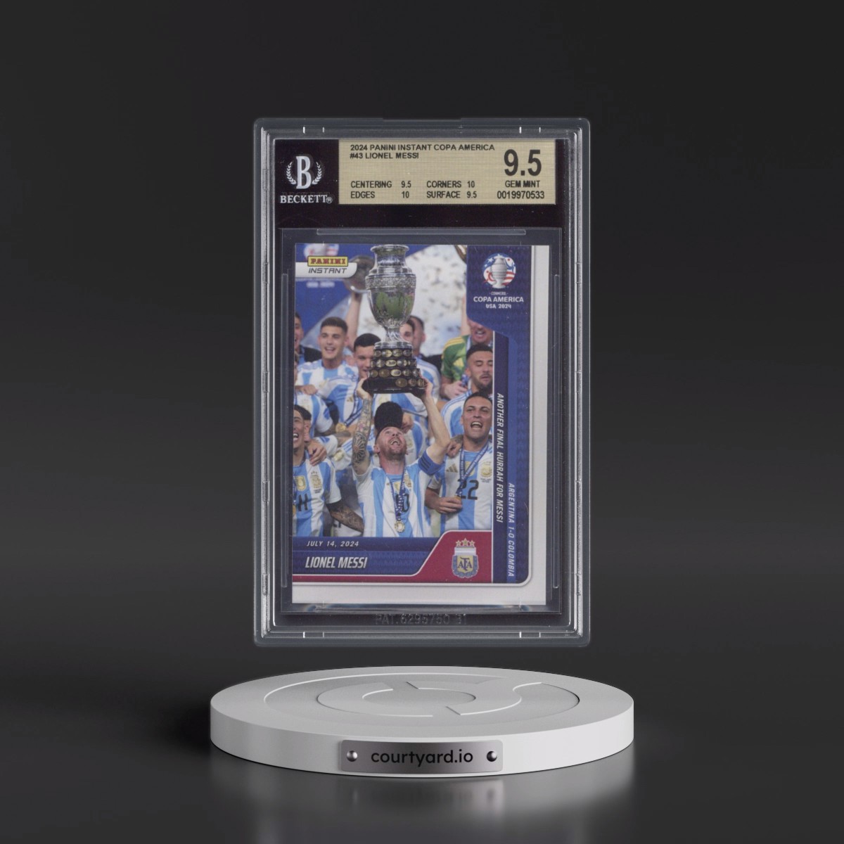2024 Panini Instant Copa America #43 Lionel Messi/12674 (BGS 9.5 GEM MINT)