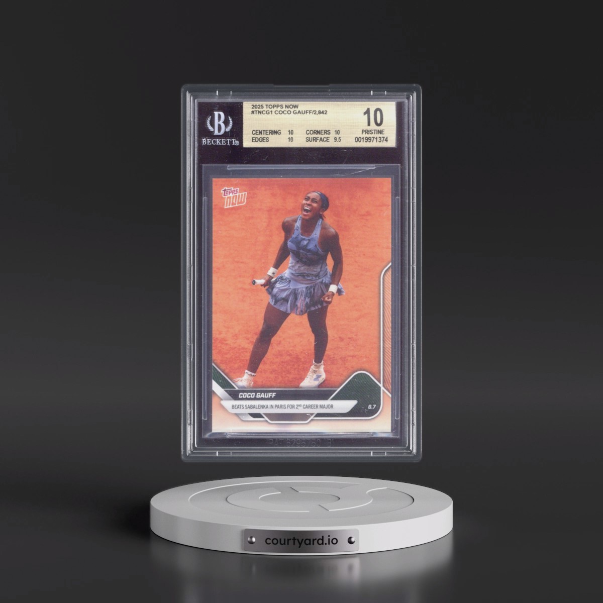 2025 Topps Now #TNCG1 Coco Gauff/2,842* (BGS 10 PRISTINE)