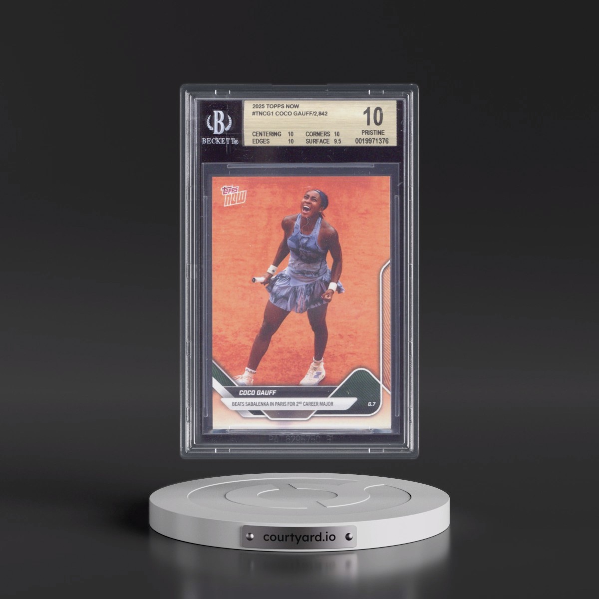 2025 Topps Now #TNCG1 Coco Gauff/2,842* (BGS 10 PRISTINE)