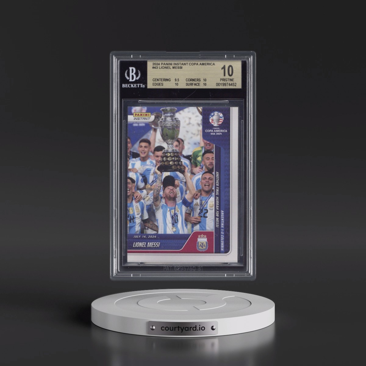 2024 Panini Instant Copa America #43 Lionel Messi/12674 (BGS 10 PRISTINE)