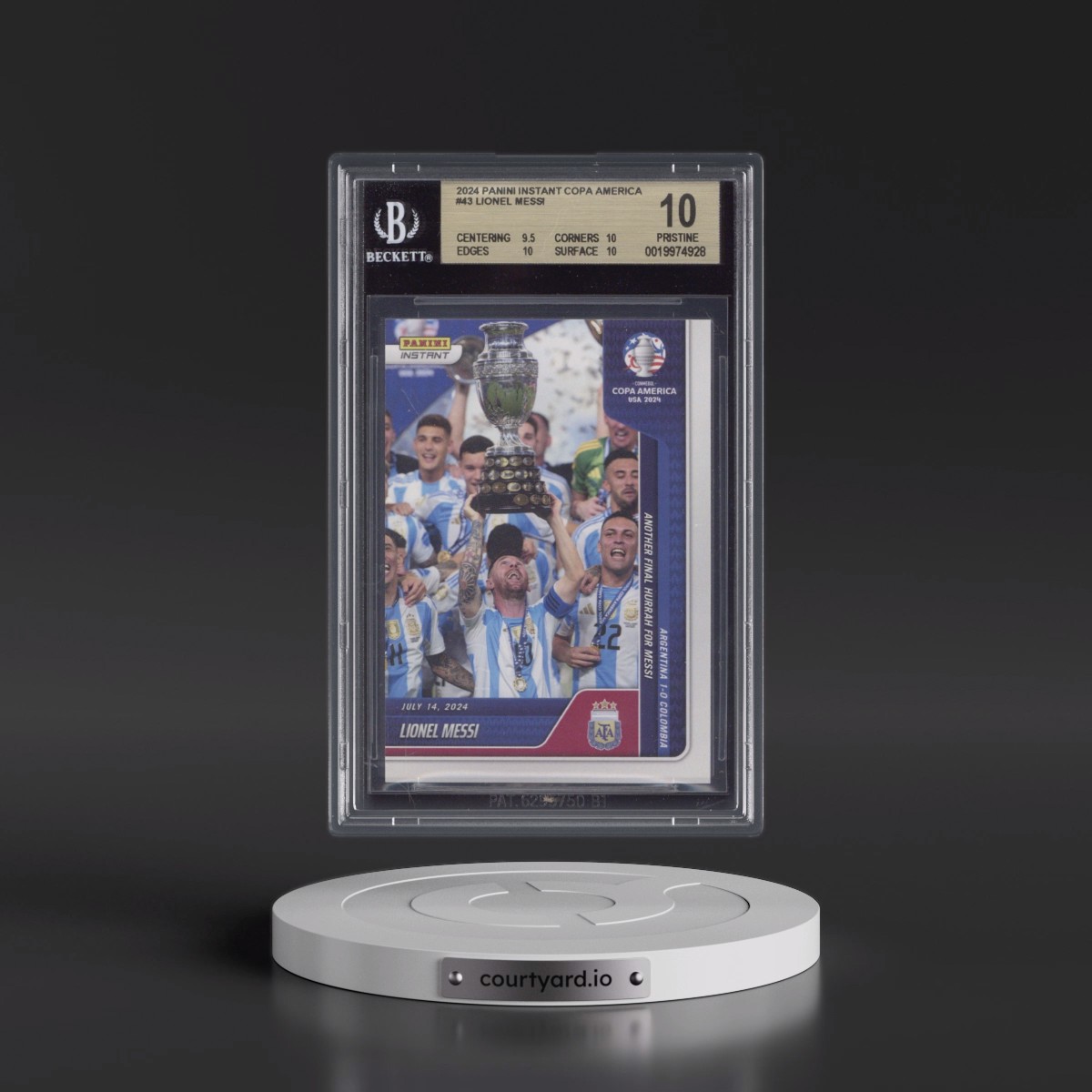 2024 Panini Instant Copa America #43 Lionel Messi/12674 (BGS 10 PRISTINE)