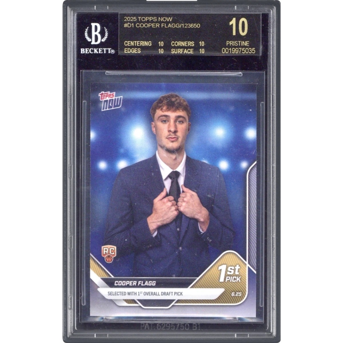 2025 Topps Now Draft #D1 Cooper Flagg (BGS 10 BLACK LABEL)