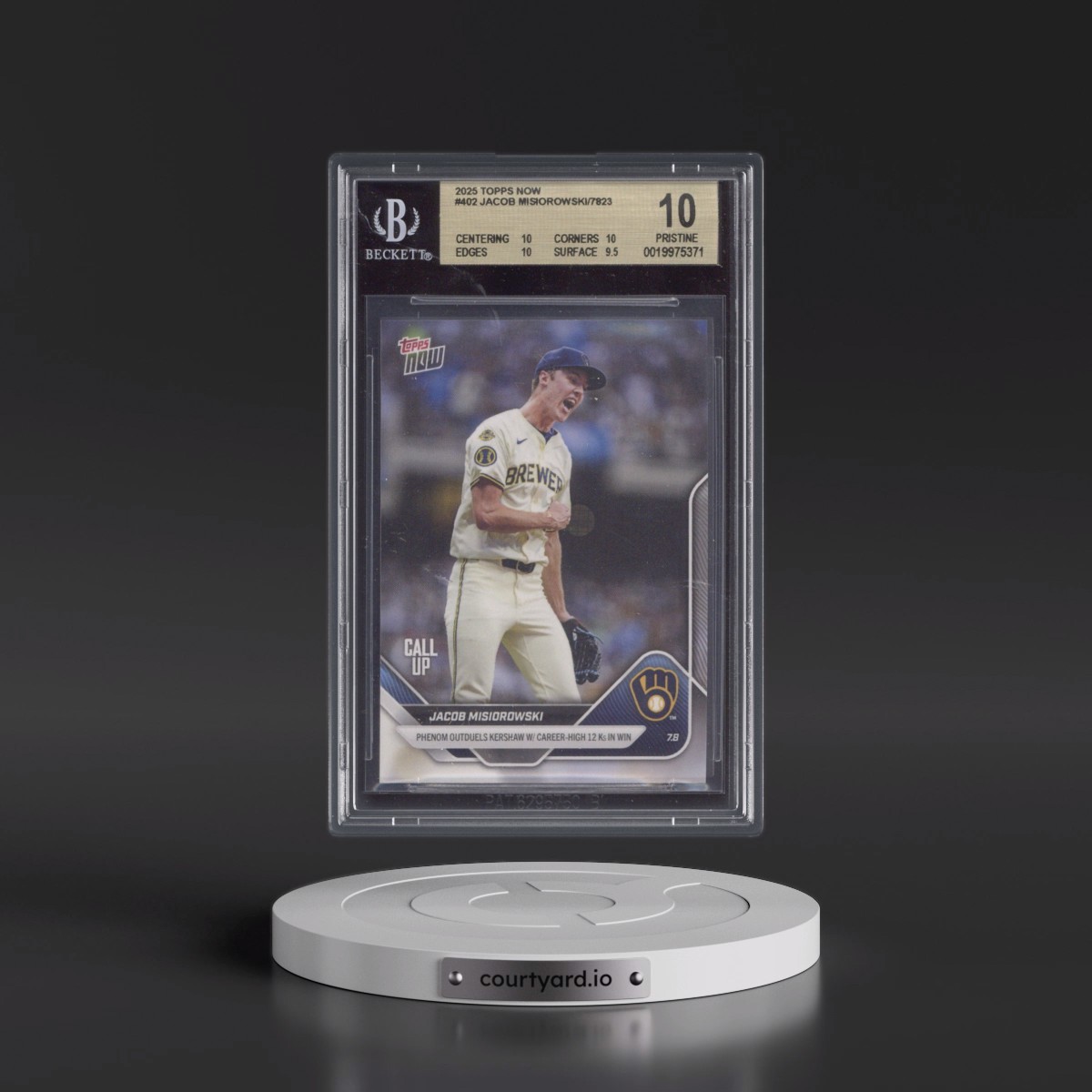 2025 Topps Now #402 Jacob Misiorowski (BGS 10 PRISTINE)