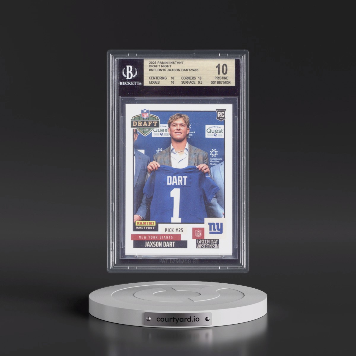 2025 Panini Instant NFL Draft Night #NFLDN15 Jaxson Dart (BGS 10 PRISTINE)